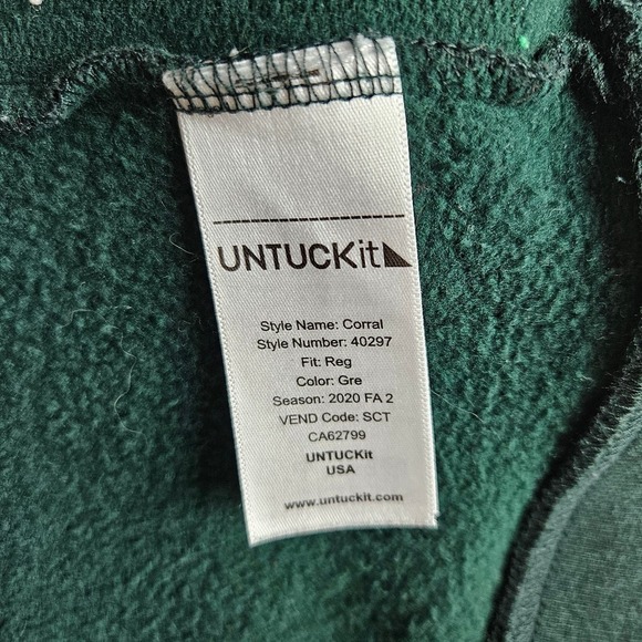 UntuckIt Corral Quarterzip 1/4 Zip Sweatshirt Men's‎ XXXL Forest Green - Picture 9 of 10